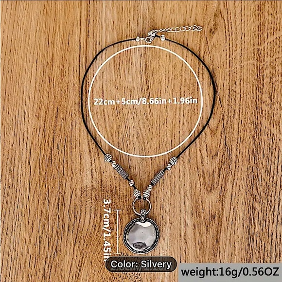 Handmade Bohemian Tribal Disk Necklace - Picture 6 of 6